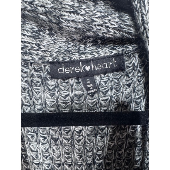 Derek Heart Open Front Knit Cardigan Sweater Grey Marled Size Small - Picture 3 of 6